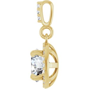 Lab-Grown Diamond Halo-Style Pendant - Style 86679