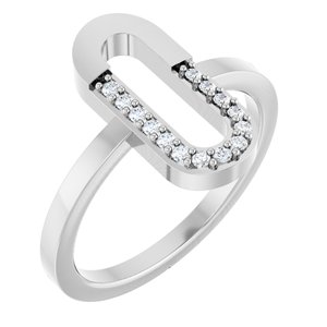 Ladies Natural Diamond Paperclip-Style Ring (I1, G-H) — Sterling Silver