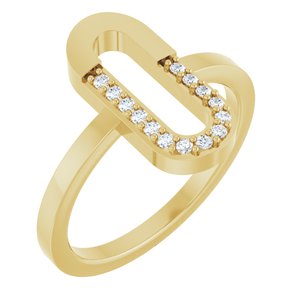 Ladies Natural Diamond Paperclip-Style Ring (I1, G-H) — 14K Yellow Gold