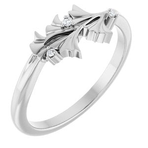 Ladies Natural Diamond Floral Ring (I1, G-H) — 14K White Gold
