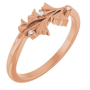 Ladies Natural Diamond Floral Ring (I1, G-H) — 14K Rose Gold