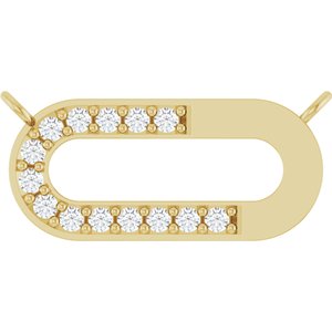 Ladies Natural Diamond Paperclip-Style Necklace Center (I1, G-H) — 14K Yellow Gold