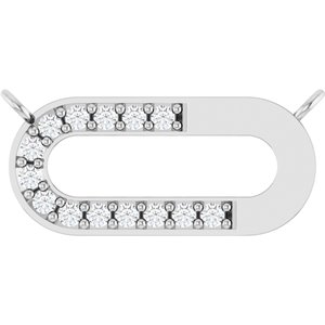 Ladies Natural Diamond Paperclip-Style Necklace Center (I1, G-H) — 14K White Gold