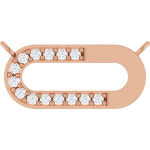 Ladies Natural Diamond Paperclip-Style Necklace Center (I1, G-H) — 14K Rose Gold