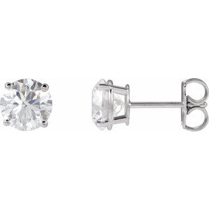 Ladies Natural Diamond Earrings (I1, G-H) — 14K White Gold
