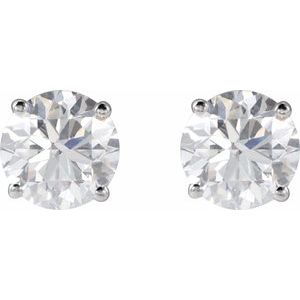 Lab-Grown Diamond Round 4-Prong Lightweight Stud Earrings - Style 652480