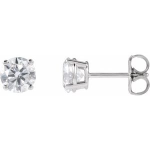 Lab-Grown Diamond Round 4-Prong Lightweight Stud Earrings - Style 652480