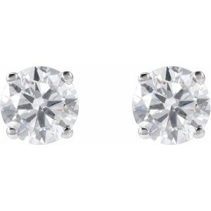 Lab-Grown Diamond Round 4-Prong Lightweight Stud Earrings - Style 652480