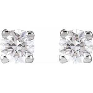 Lab-Grown Diamond Round 4-Prong Lightweight Stud Earrings - Style 652480