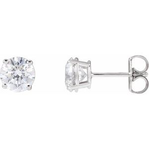 Ladies Natural Diamond Earrings (I2, I-J) — 14K White Gold