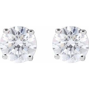 Lab-Grown Diamond Round 4-Prong Lightweight Stud Earrings - Style 1874