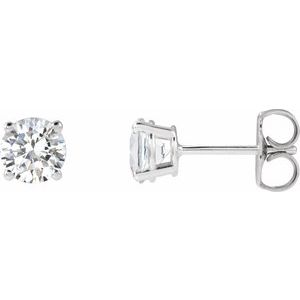 Ladies Natural Diamond Earrings (Si2-Si3, G-H) — 14K White Gold