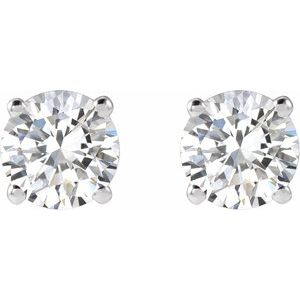 Lab-Grown Diamond Round 4-Prong Lightweight Stud Earrings - Style 652480