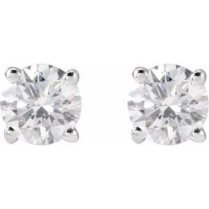 Lab-Grown Diamond Round 4-Prong Lightweight Stud Earrings - Style 652480