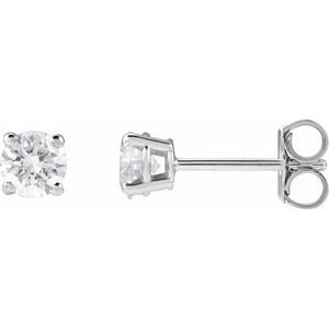 Lab-Grown Diamond Round 4-Prong Lightweight Stud Earrings - Style 652480