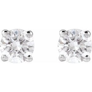 Lab-Grown Diamond Round 4-Prong Lightweight Stud Earrings - Style 652480
