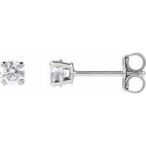 Lab-Grown Diamond Round 4-Prong Lightweight Stud Earrings - Style 652480