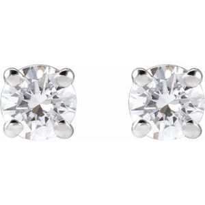 Lab-Grown Diamond Round 4-Prong Lightweight Stud Earrings - Style 652480