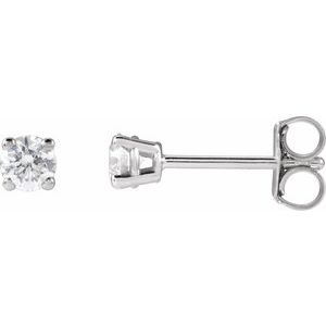 Lab-Grown Diamond Round 4-Prong Lightweight Stud Earrings - Style 652480