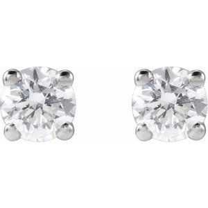 Lab-Grown Diamond Round 4-Prong Lightweight Stud Earrings - Style 652480