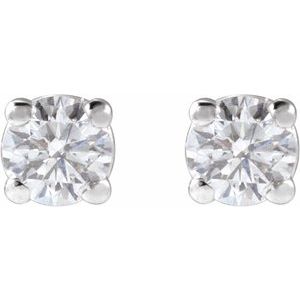Lab-Grown Diamond Round 4-Prong Lightweight Stud Earrings - Style 652480