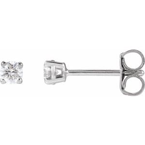 Lab-Grown Diamond Round 4-Prong Lightweight Stud Earrings - Style 652480