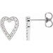 Ladies Natural Diamond Heart Earrings (I1, G-H) — Sterling Silver