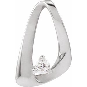 Ladies Natural Diamond Freeform Pendant — 14K White Gold
