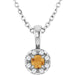 Ladies 3 mm Natural Citrine Natural Diamond Necklace (Si2-Si3, G-H) — Platinum