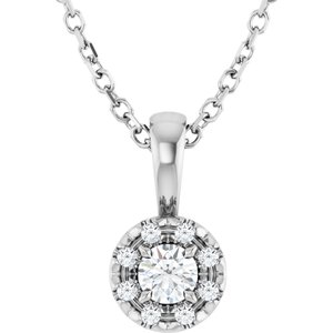 Ladies Natural Diamond Necklace (Si2-Si3, G-H) — Platinum