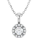 Ladies 4 mm Natural White Sapphire Natural Diamond Necklace (Si2-Si3, G-H) — Platinum