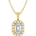 Ladies 4 mm Natural White Sapphire Natural Diamond Necklace (I1, G-H) — 14K Yellow Gold