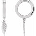 Ladies Natural Diamond Angel Wing Hinged Hoop Earrings — Platinum