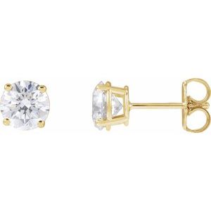 Ladies Natural Diamond Earrings (I3, G-H) — 14K Yellow Gold