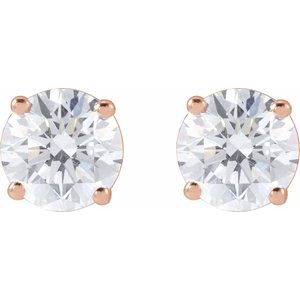 Lab-Grown Diamond Round 4-Prong Lightweight Stud Earrings - Style 652480