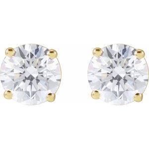 Lab-Grown Diamond Round 4-Prong Lightweight Stud Earrings - Style 1874