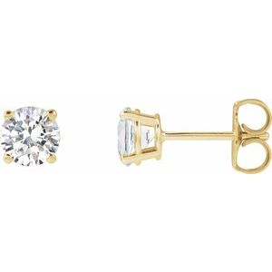 Lab-Grown Diamond Round 4-Prong Lightweight Stud Earrings - Style 652480