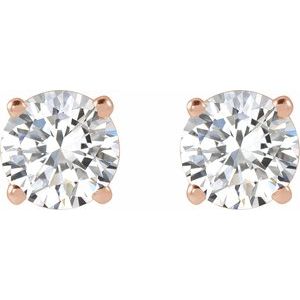 Lab-Grown Diamond Round 4-Prong Lightweight Stud Earrings - Style 652480