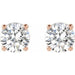 Lab-Grown Diamond Round 4-Prong Lightweight Stud Earrings - Style 652480