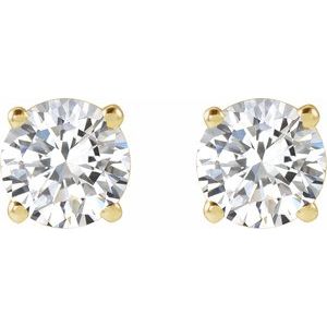 Lab-Grown Diamond Round 4-Prong Lightweight Stud Earrings - Style 652480