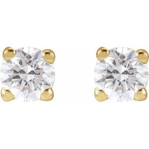 Lab-Grown Diamond Round 4-Prong Lightweight Stud Earrings - Style 652480