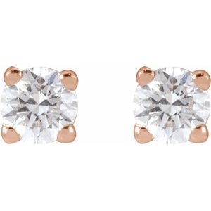 Lab-Grown Diamond Round 4-Prong Lightweight Stud Earrings - Style 652480