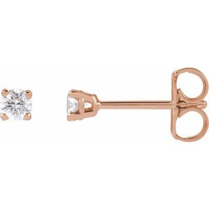 Lab-Grown Diamond Round 4-Prong Lightweight Stud Earrings - Style 652480