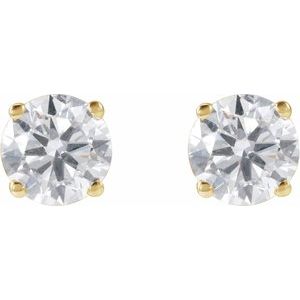 Lab-Grown Diamond Round 4-Prong Lightweight Stud Earrings - Style 652480