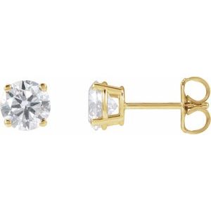 Lab-Grown Diamond Round 4-Prong Lightweight Stud Earrings - Style 652480