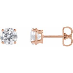 Lab-Grown Diamond Round 4-Prong Lightweight Stud Earrings - Style 652480
