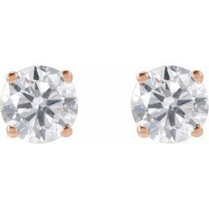 Lab-Grown Diamond Round 4-Prong Lightweight Stud Earrings - Style 652480