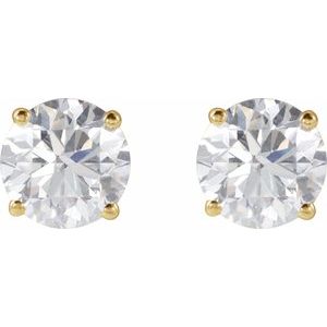 Lab-Grown Diamond Round 4-Prong Lightweight Stud Earrings - Style 652480