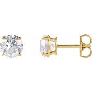 Lab-Grown Diamond Round 4-Prong Lightweight Stud Earrings - Style 652480