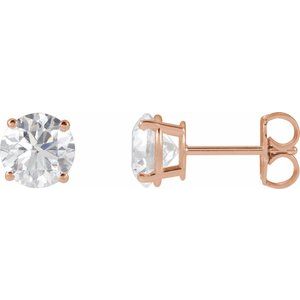 Lab-Grown Diamond Round 4-Prong Lightweight Stud Earrings - Style 652480